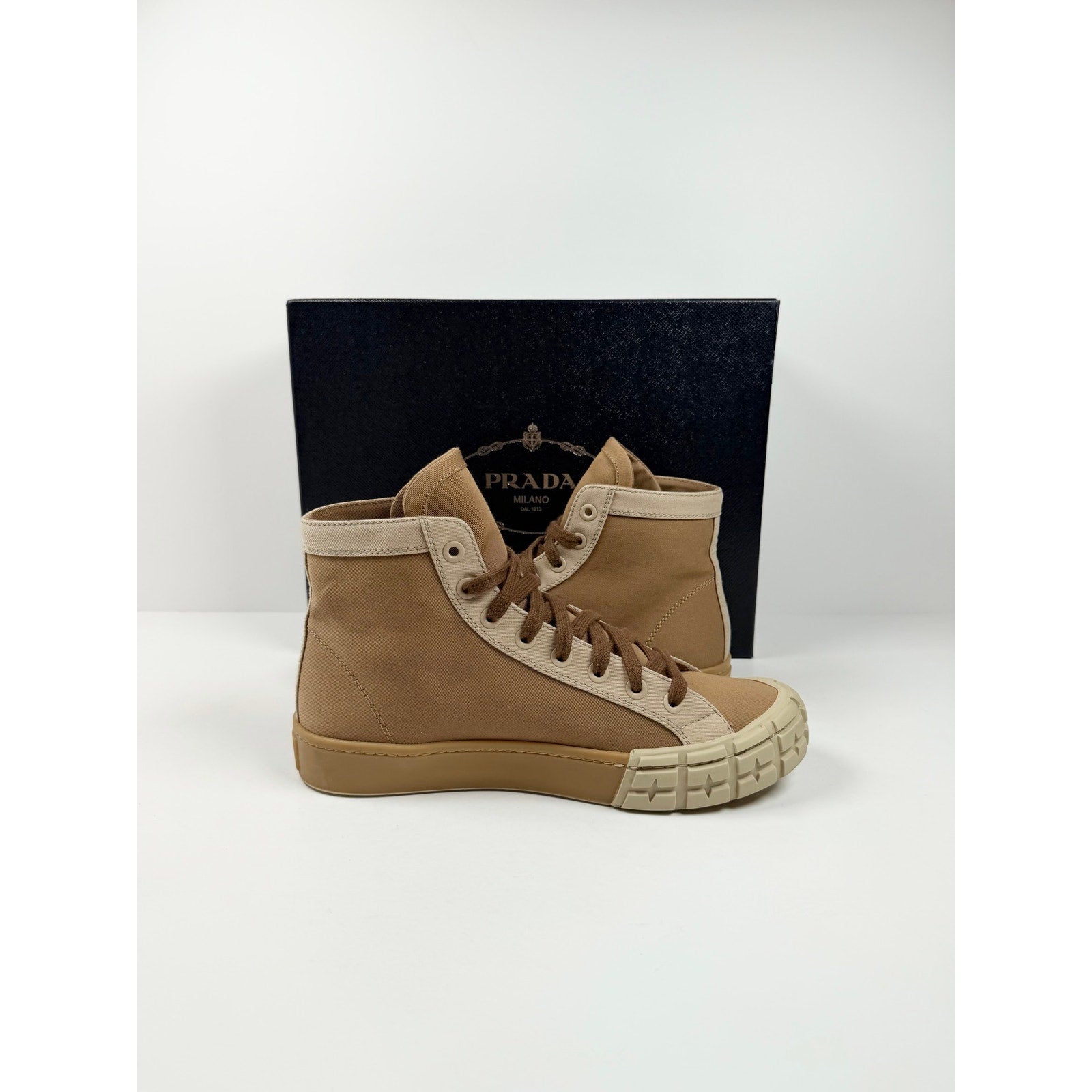 Size 9UK/10US - Prada Brown Nylon High Top