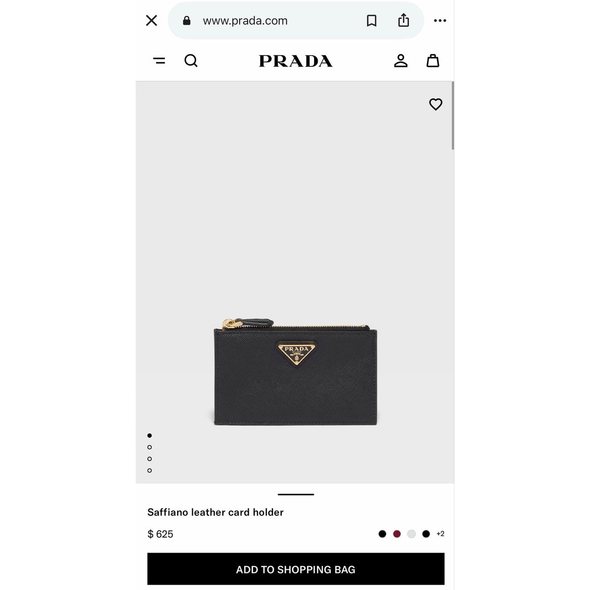 Prada Saffiano Leather Card Holder NEW
