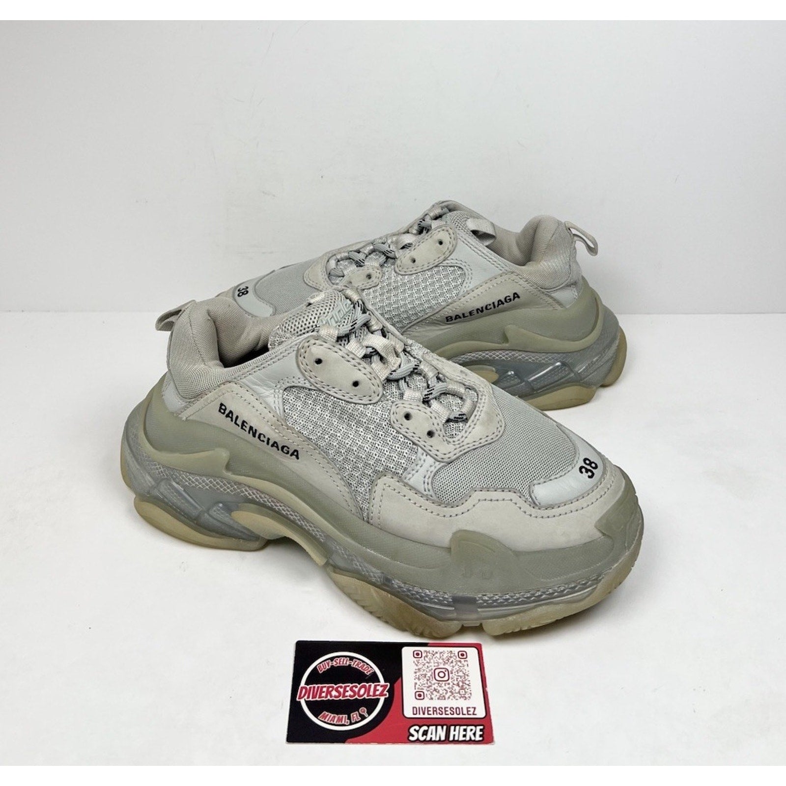 Size 38EU/8W - Balenciaga Triple S Clear Sole Women's