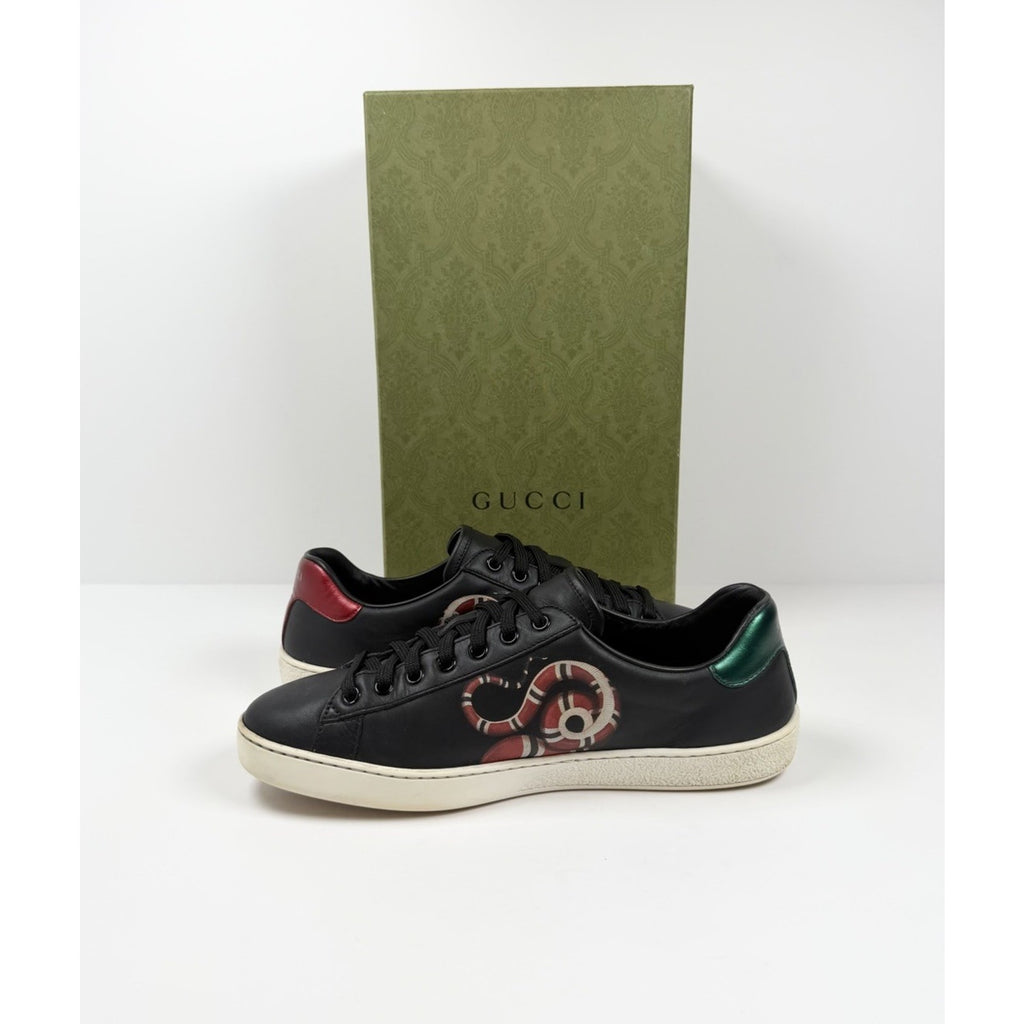 Size 8US - Gucci Ace Kingsnake Leather Sneakers