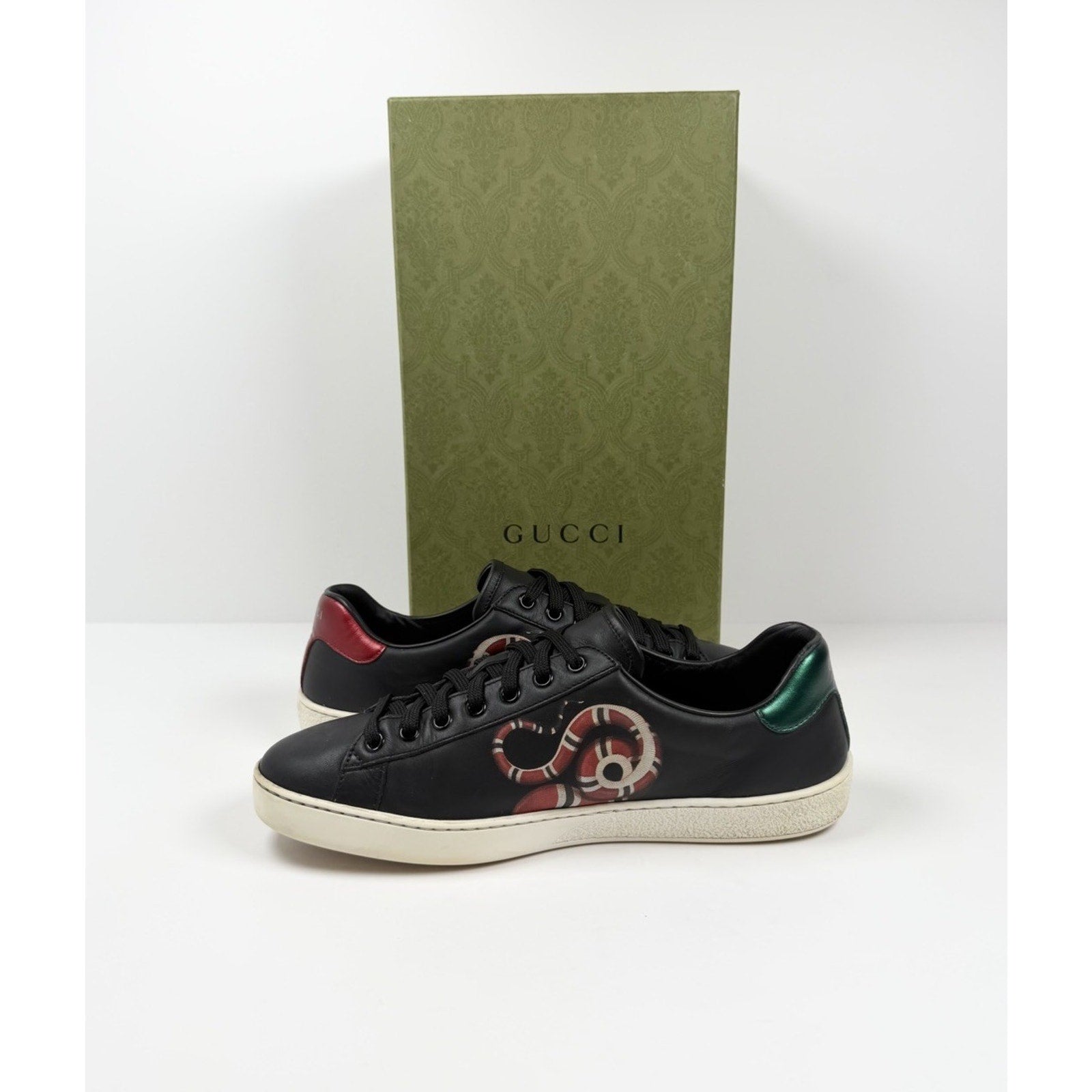 Size 8US - Gucci Ace Kingsnake Leather Sneakers