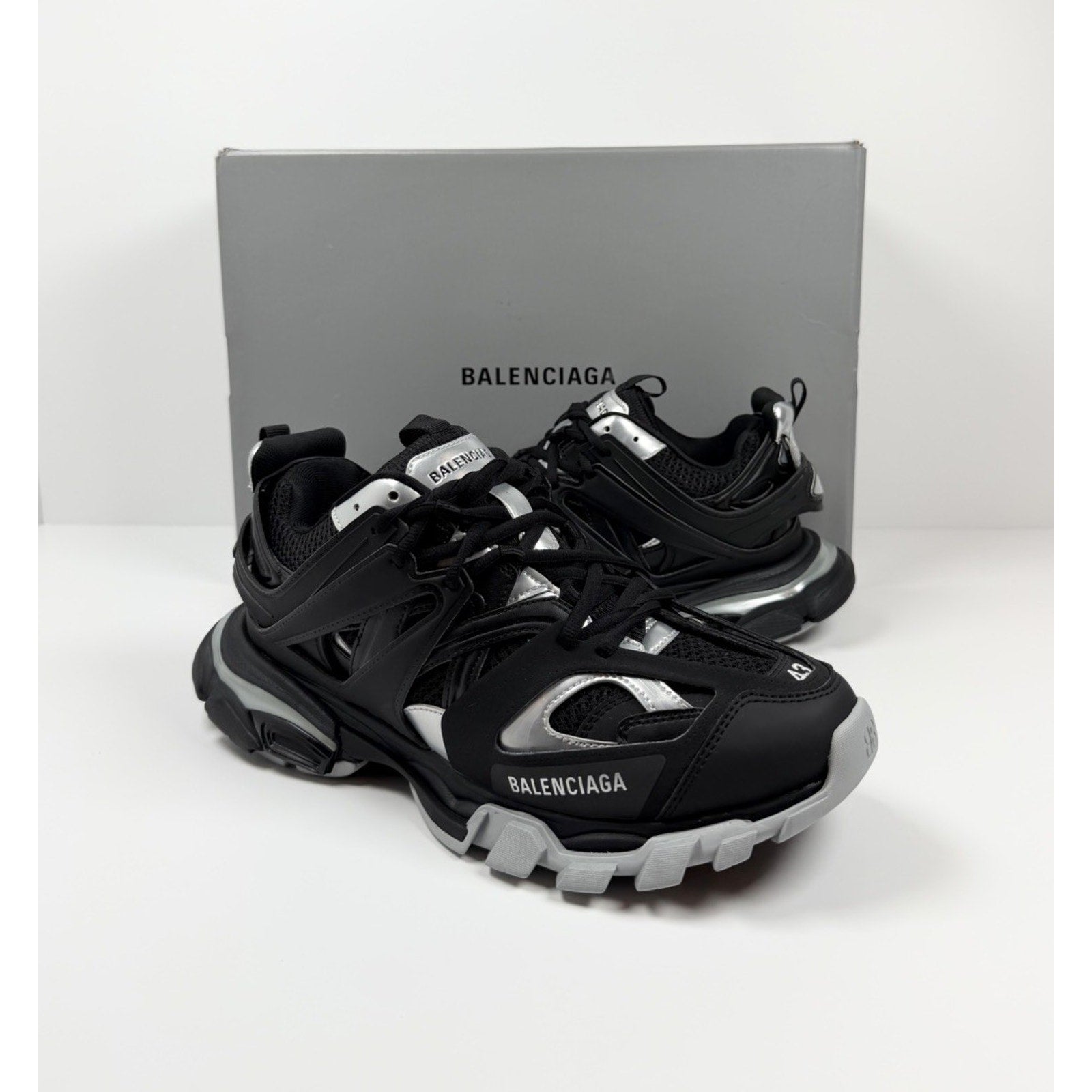 Size 43EU/10US - Balenciaga Track Black Silver NEW