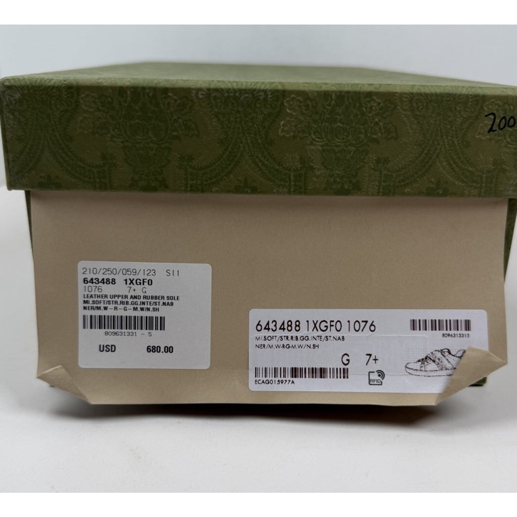 Size 8US - Gucci Ace Elastic Web Leather Sneakers