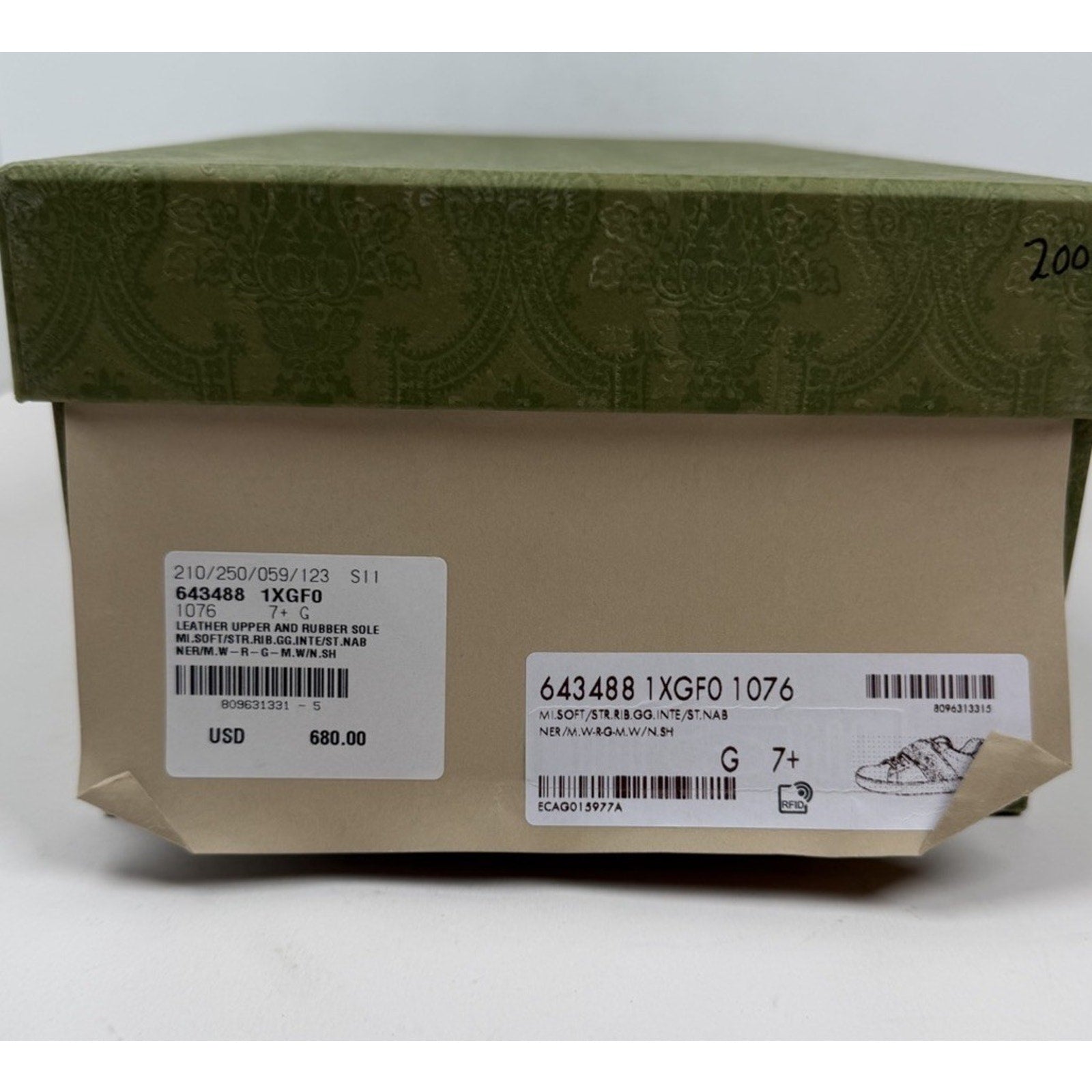 Size 8US - Gucci Ace Elastic Web Leather Sneakers