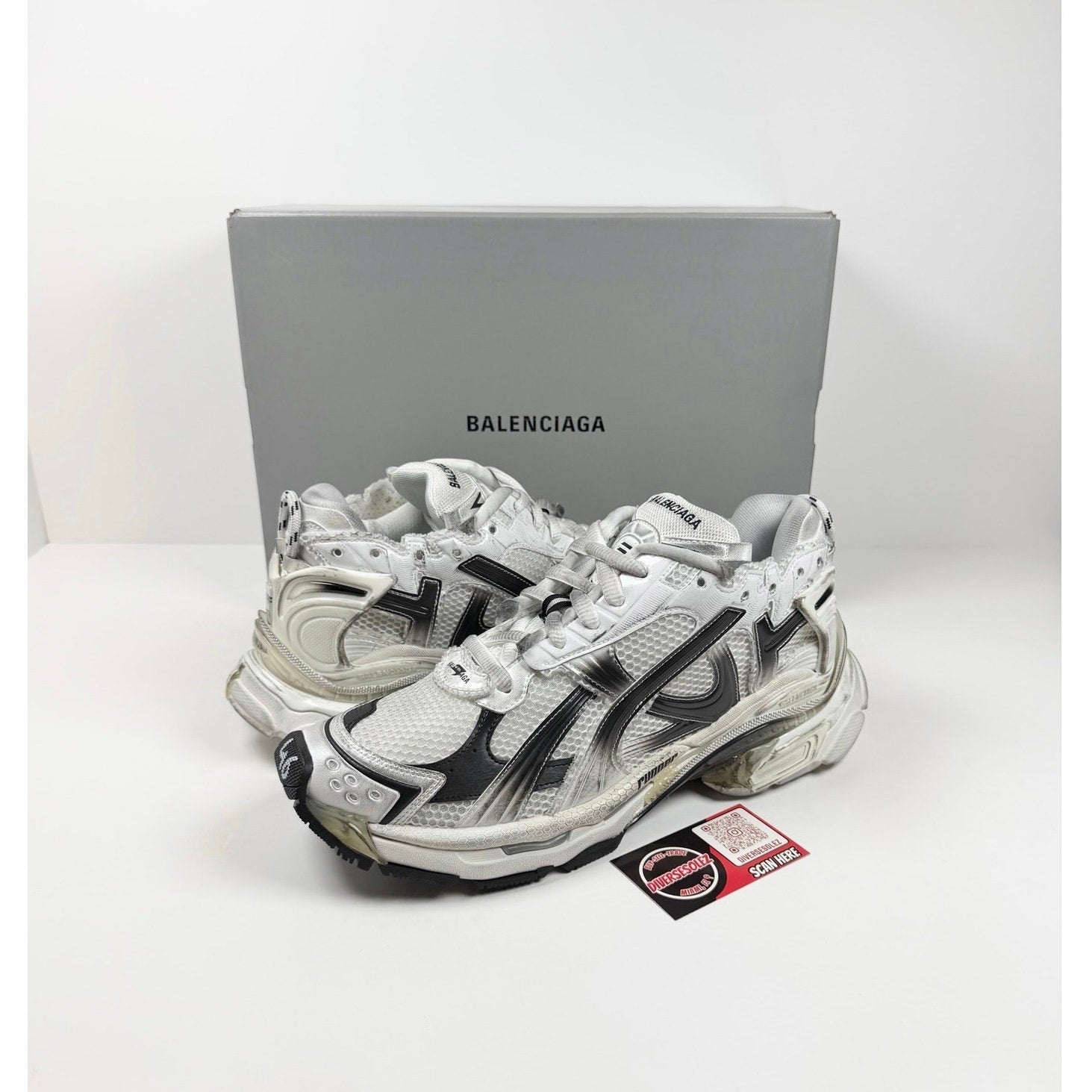 Size 46EU/13US - Balenciaga Runner White Black NEW