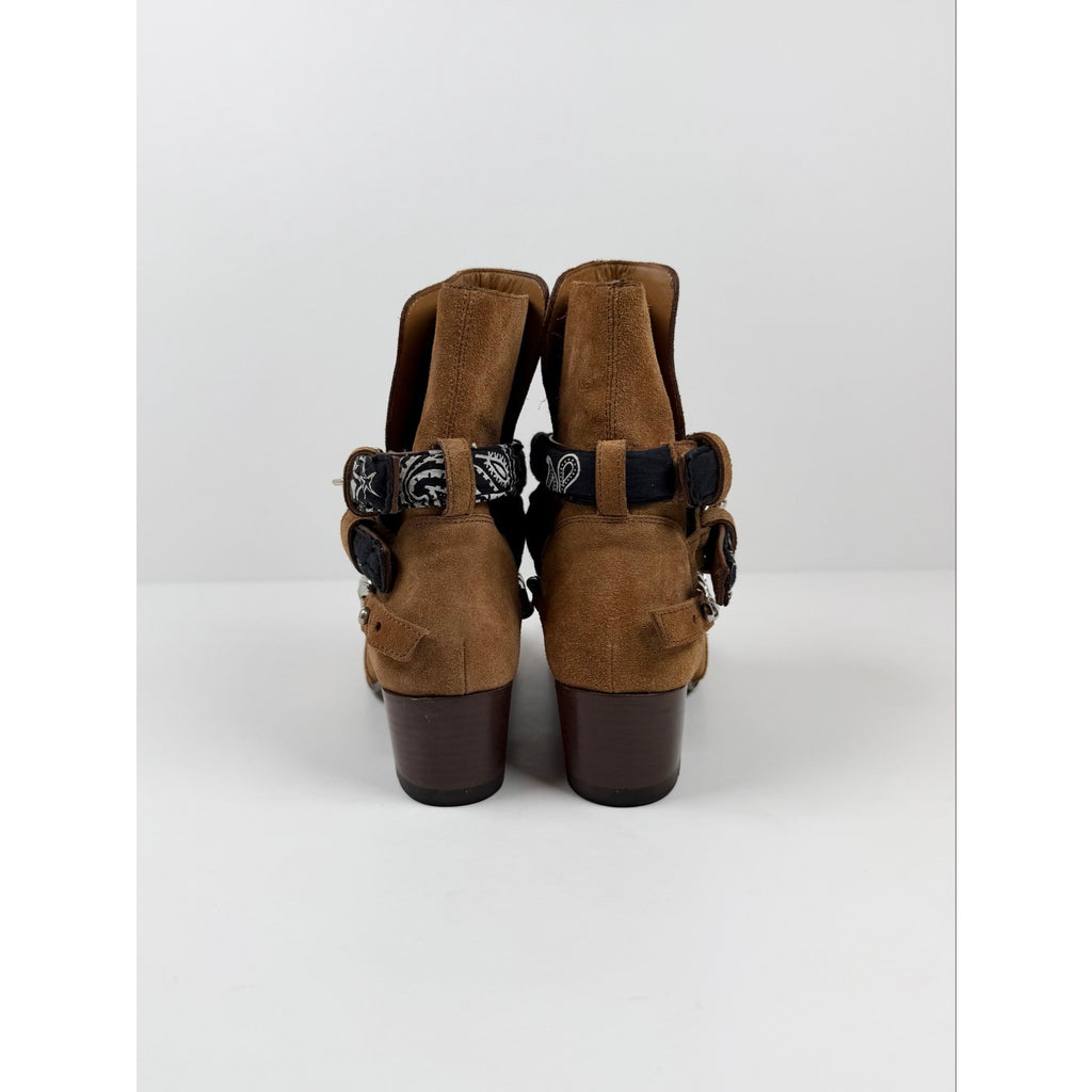 Size 37/7 - Amiri Bandana Chain Link Buckle Beige Boots