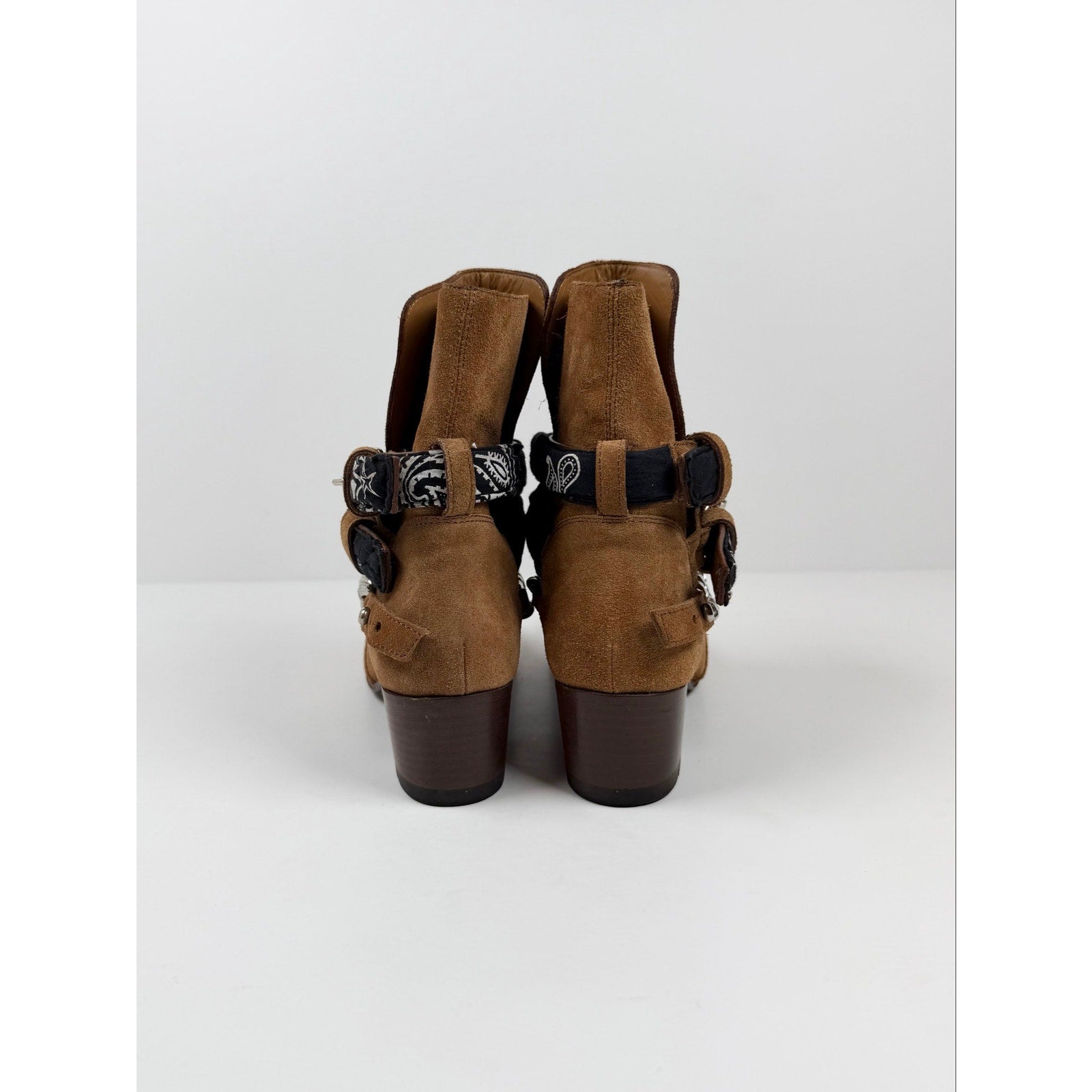 Size 37/7 - Amiri Bandana Chain Link Buckle Beige Boots