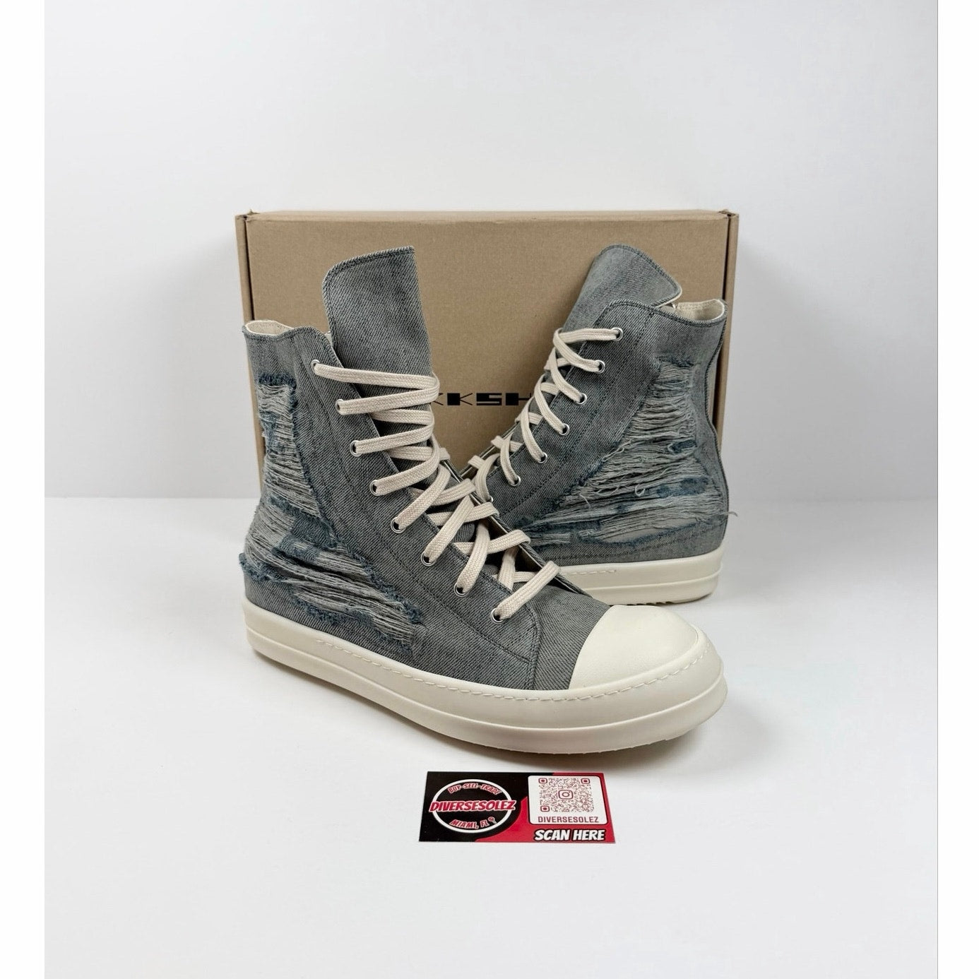 Size 44EU/11US - Rick Owen’s DRKSHDW Distressed High Top