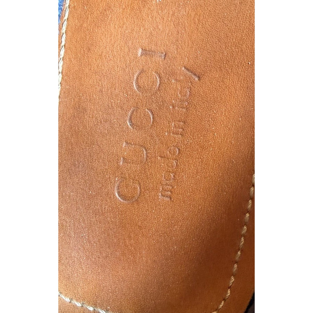 Size 9US - Gucci Blue Suede Web Accent Loafers