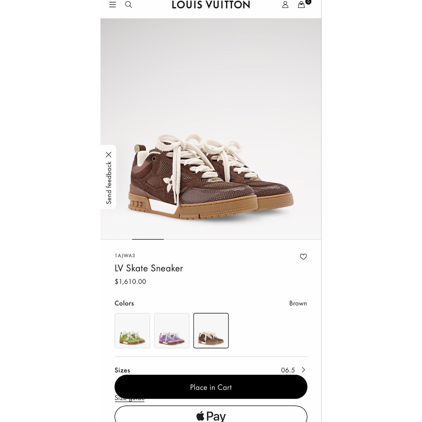 Size 8.5UK/9.5US - Louis Vuitton Skate Brown NEW