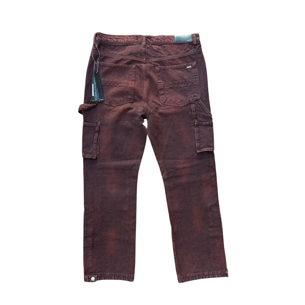 Size 34 - Amiri Jacquard Burgundy Carpenter Jeans