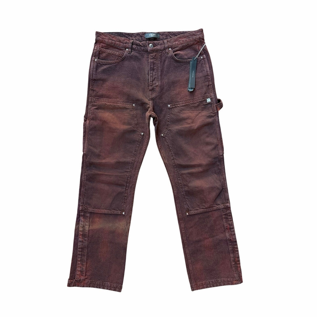 Size 34 - Amiri Jacquard Burgundy Carpenter Jeans
