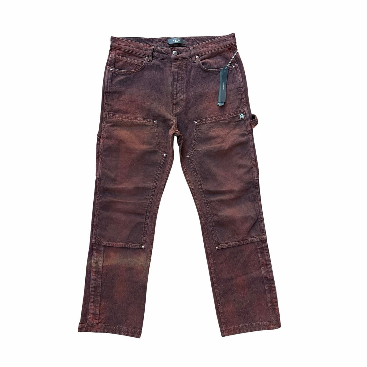 Size 34 - Amiri Jacquard Burgundy Carpenter Jeans