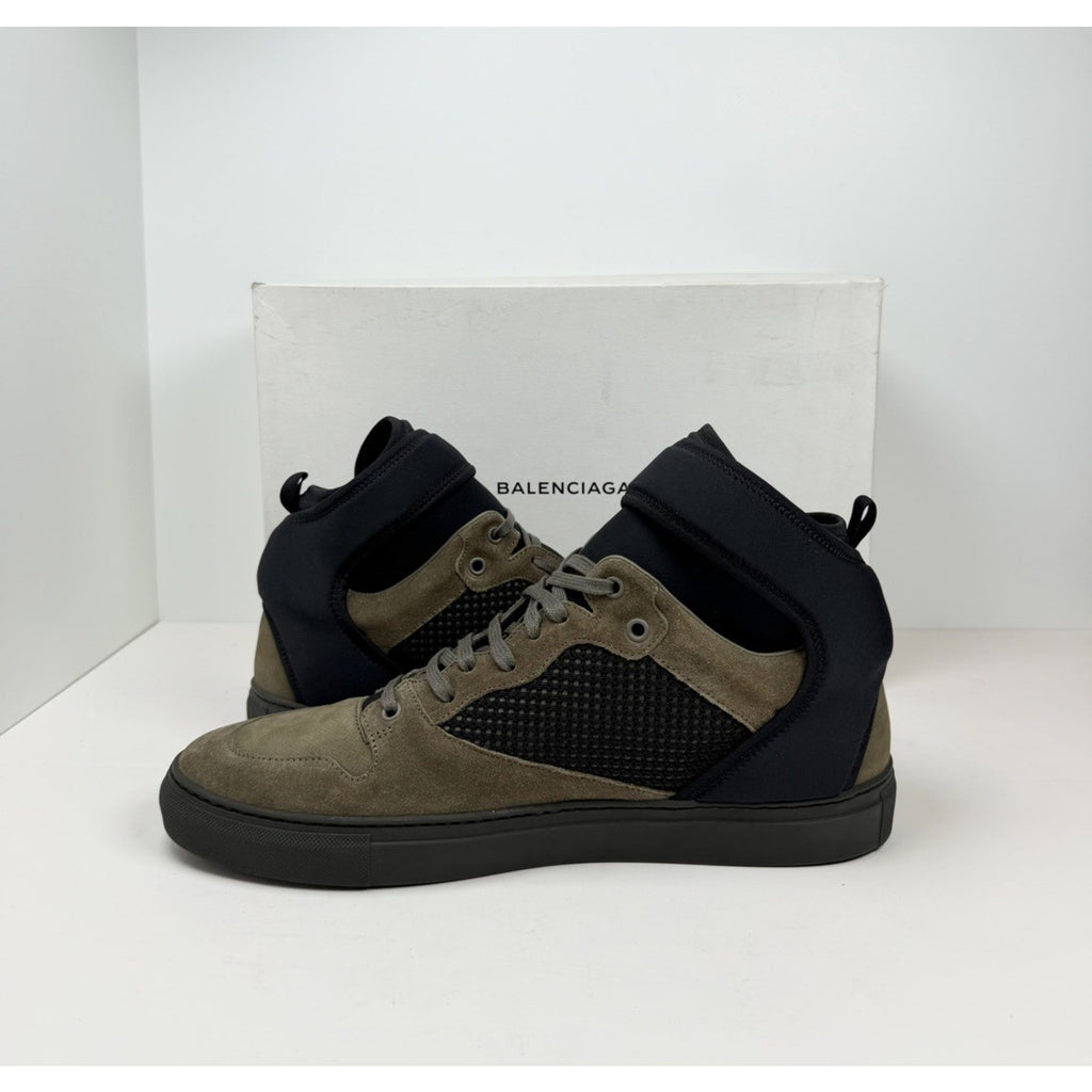 Size 45EU/12US - Balenciaga Olive Suede High Top NEW