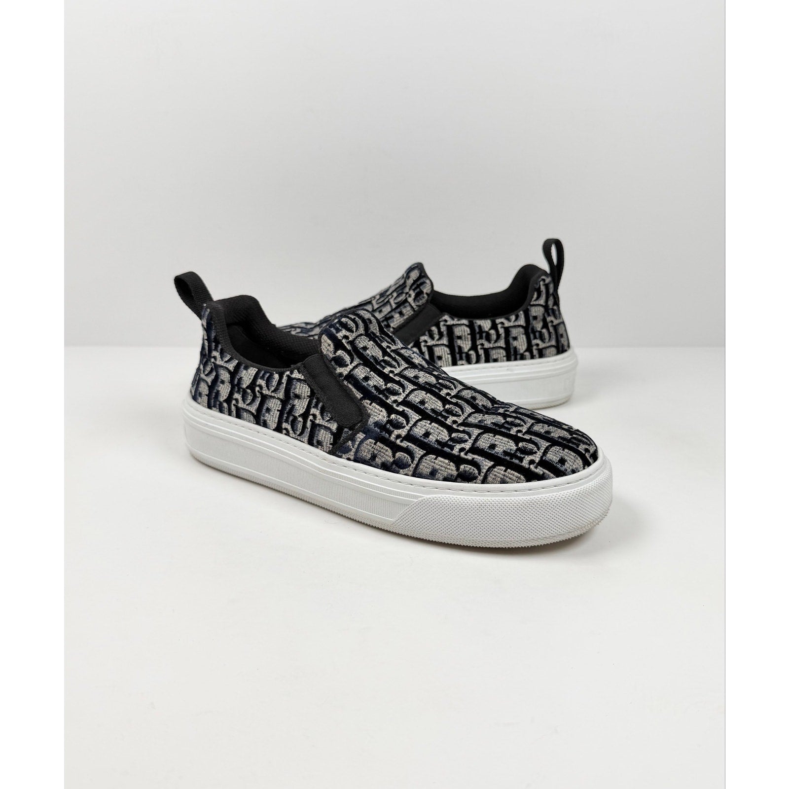 Size 9 Women - Dior Velvet Oblique Slip On Sneakers