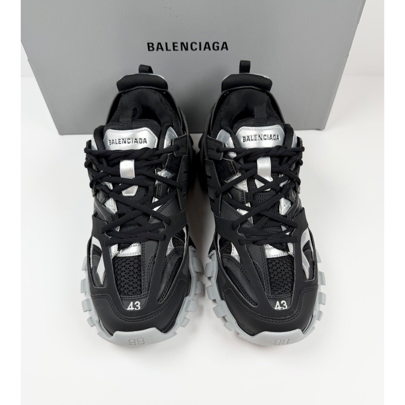 Size 43EU/10US - Balenciaga Track Black Silver NEW