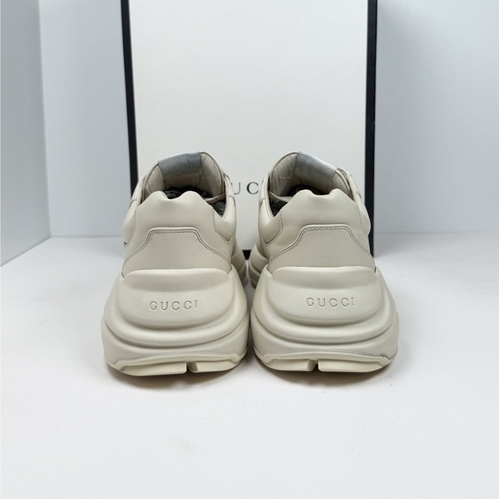 Size 7.5US - Gucci Rython Ivory Leather Hawaii
