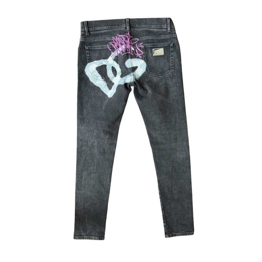 Size M - Dolce & Gabbana DG Graffiti Denim Jacket & Jeans Set