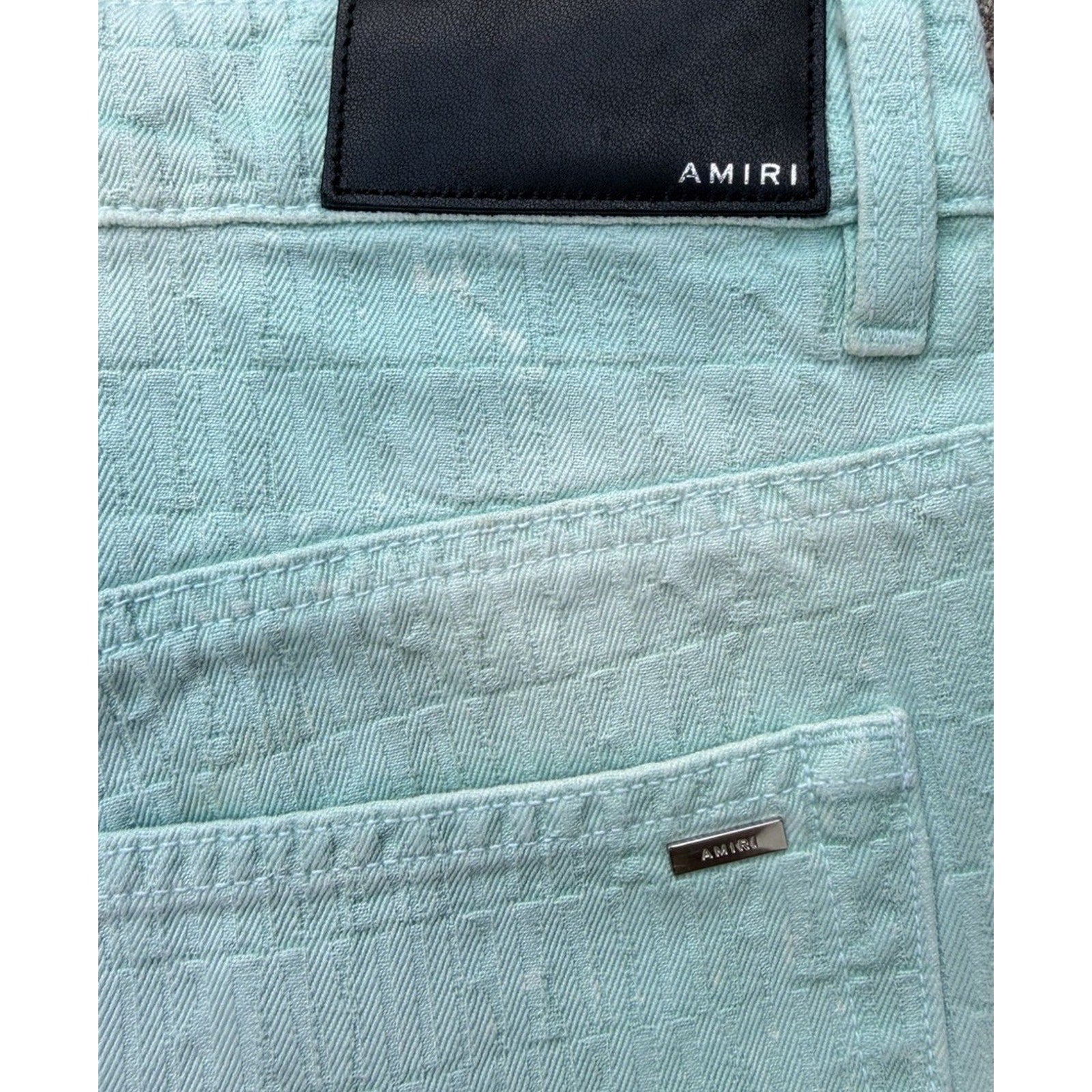 Size 34 - Amiri Jacquard Carpenter Aqua Blue Jeans