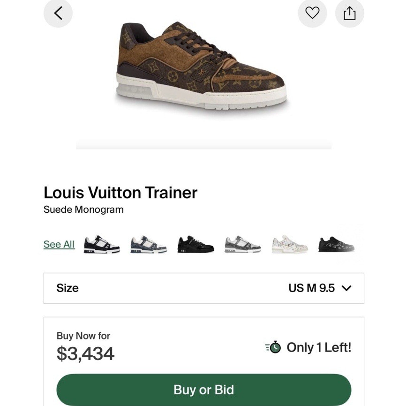Size 8.5LV/9.5US - Louis Vuitton Brown Suede Monogram
