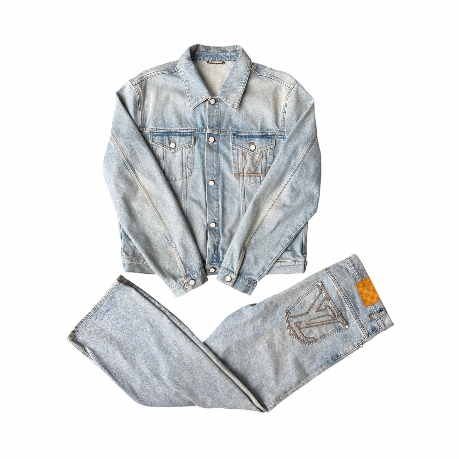 Louis Vuitton Denim Jacket & Jeans Set Light Blue Size 60 / 40 XXL