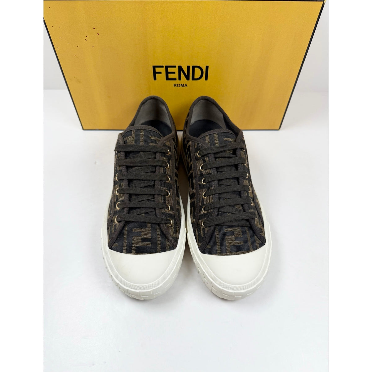 Size 9UK/10US - Fendi FF Jacquard Low Top