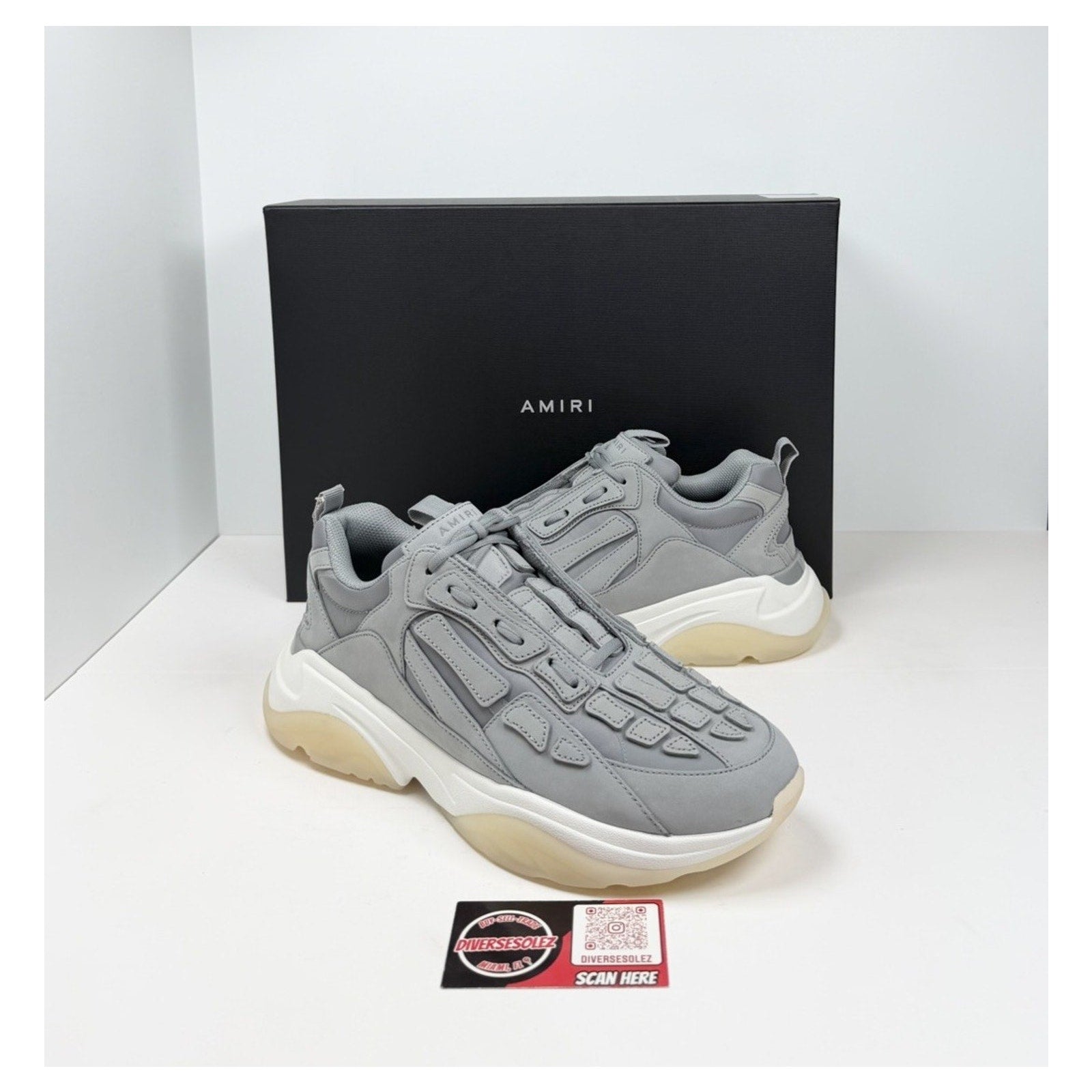 Size 45EU/12US - Amiri Bone Runner Grey White NEW