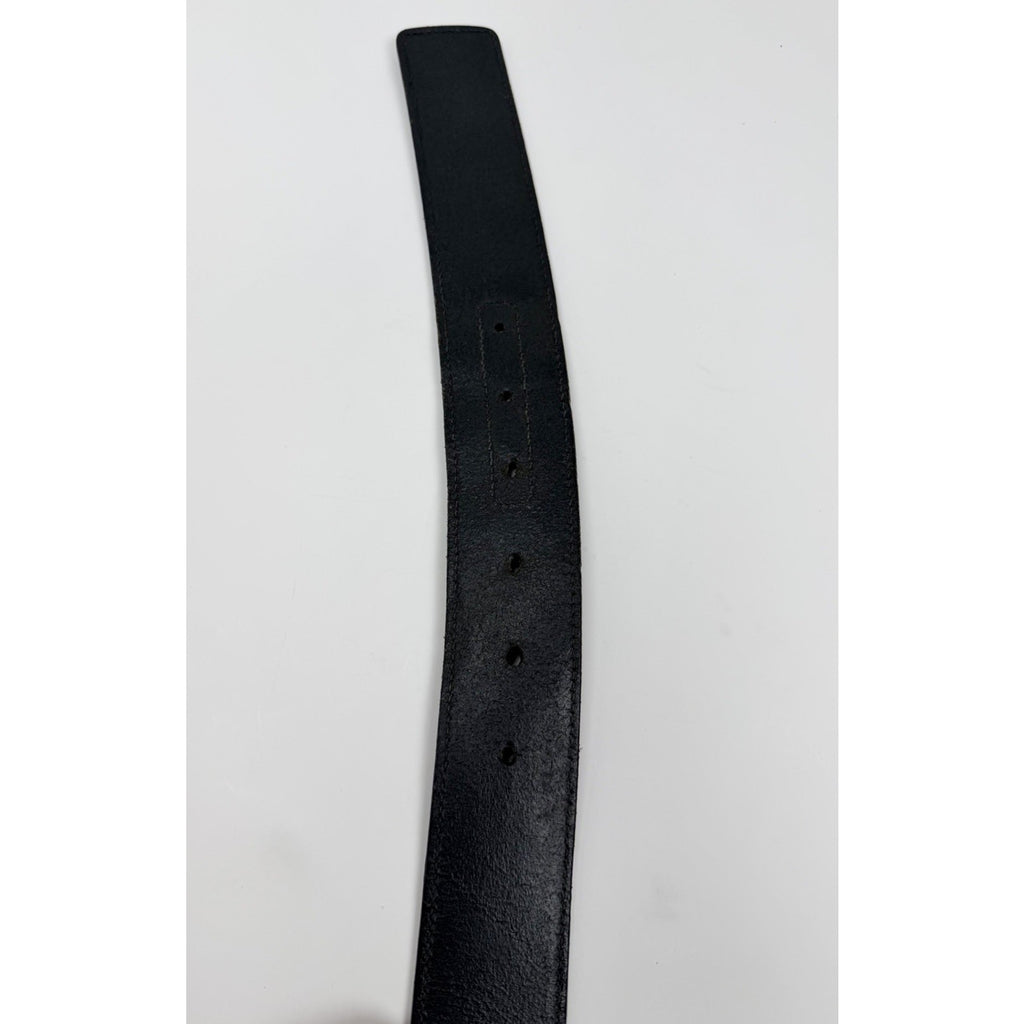 Size 100/40 - Gucci Black Silver Leather Interlocking G Buckle
