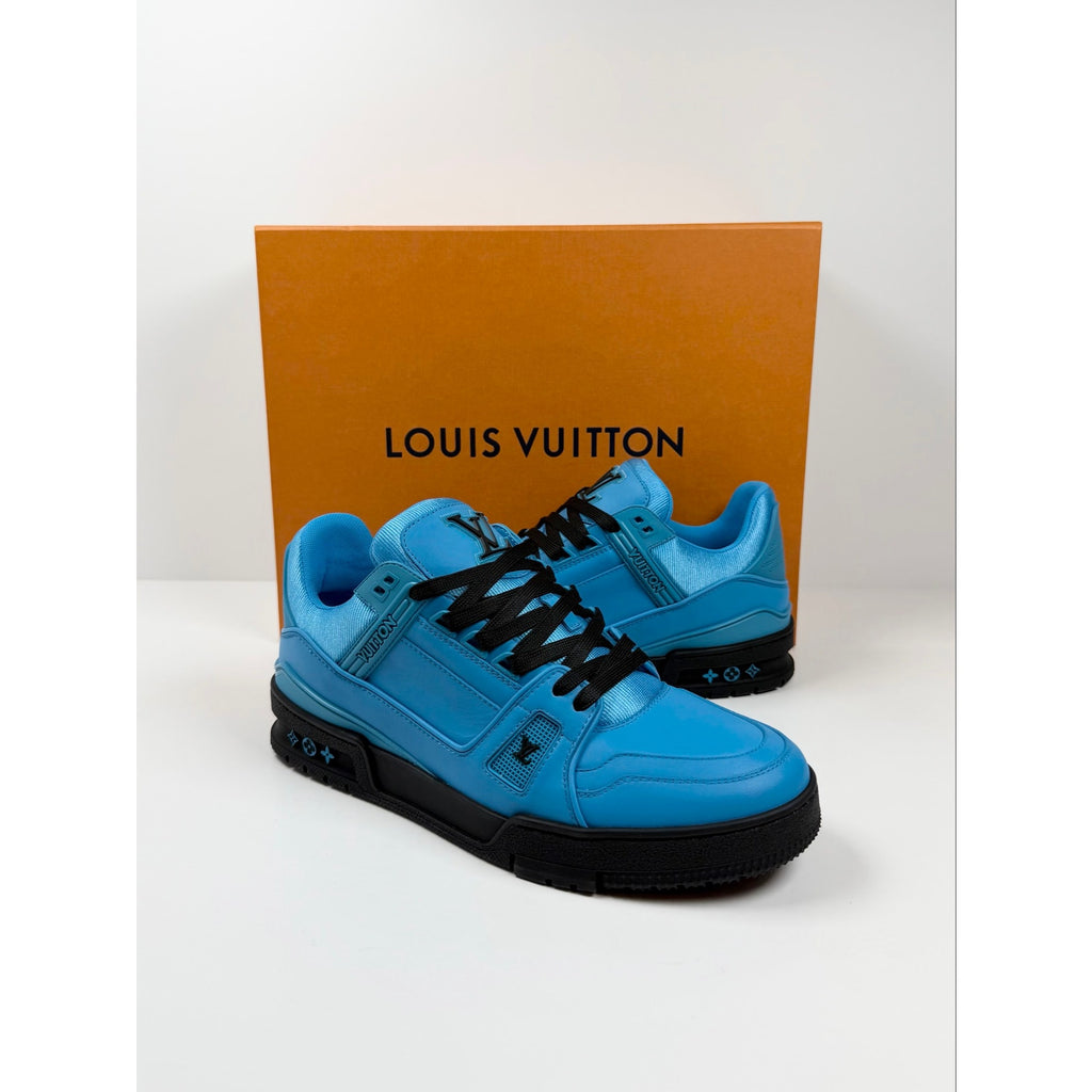 Size 7LV/8US - Louis Vuitton Leather Blue Sneakers NEW