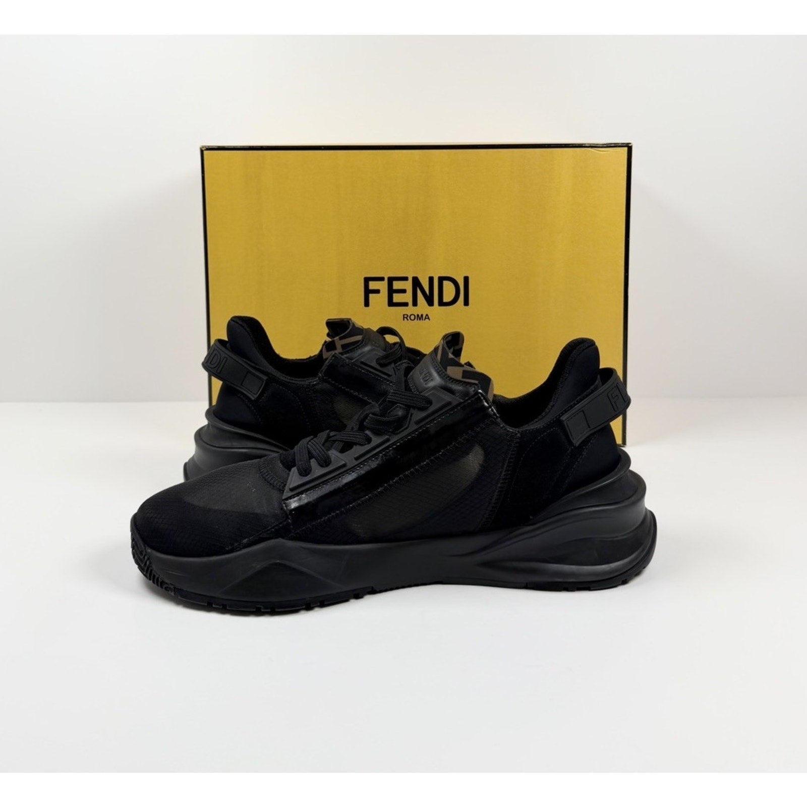 Size 11UK/12US - Fendi Flow FF Monogram Side-Zip Trainers