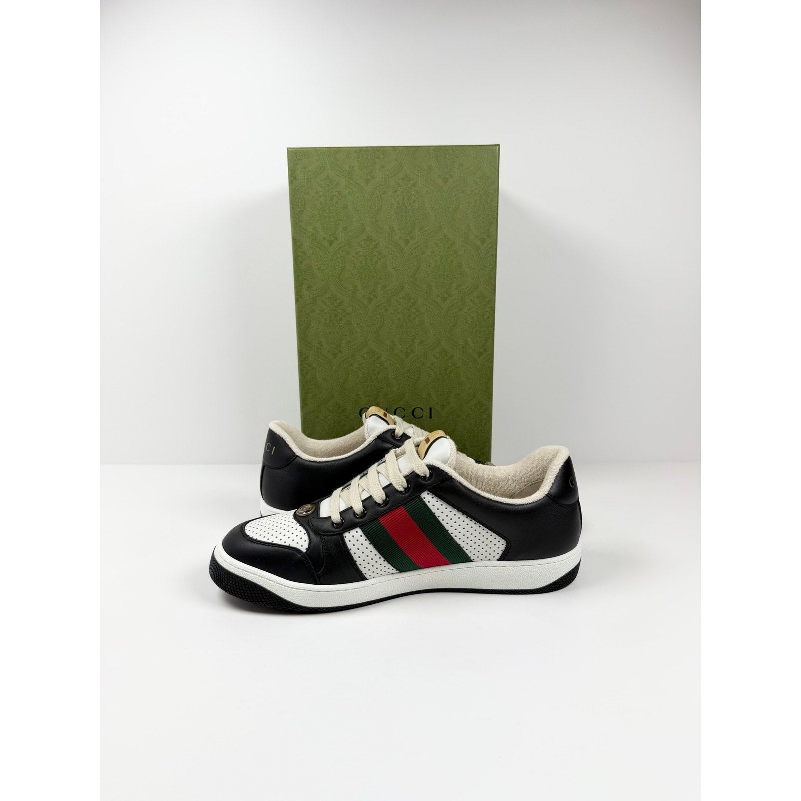 Size 8.5US - Gucci Screener Black White NEW