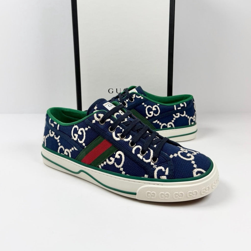 Size 8US - Gucci 1977 Blue Low Top NEW