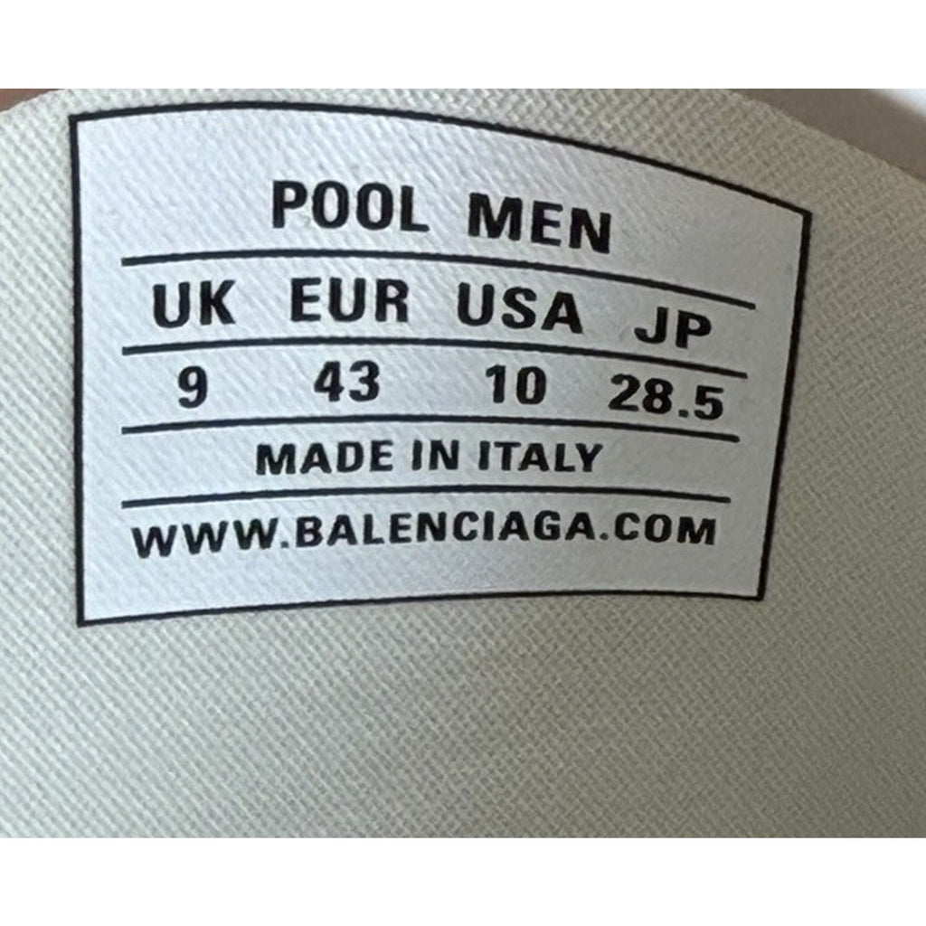 Size 10 - Balenciaga Beige Pool Campaign Logo Sandals NEW!