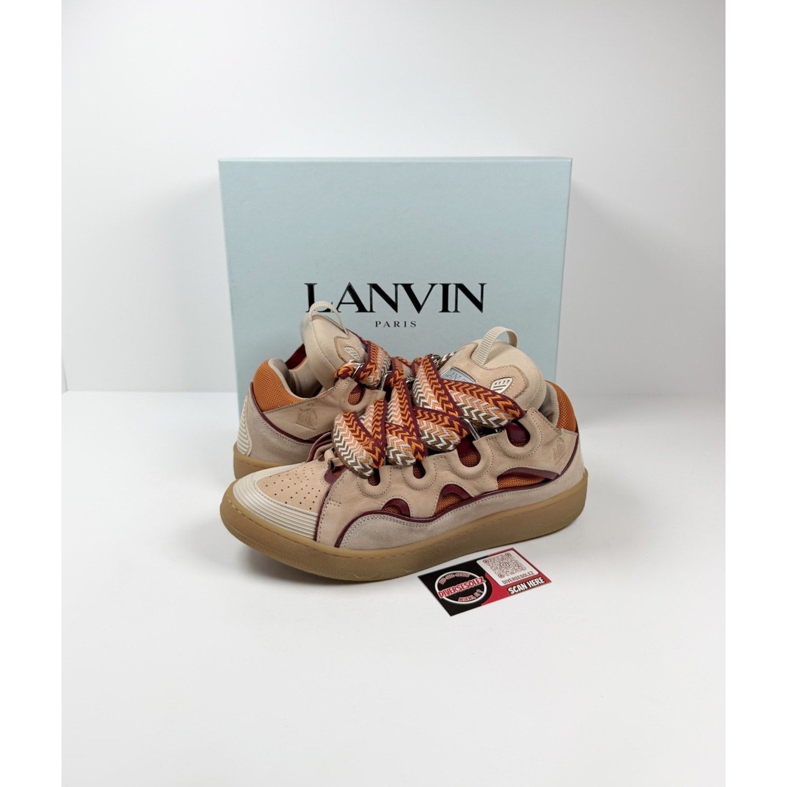 Size 46EU/13US - Lanvin Curb Pink Mango Sneakers