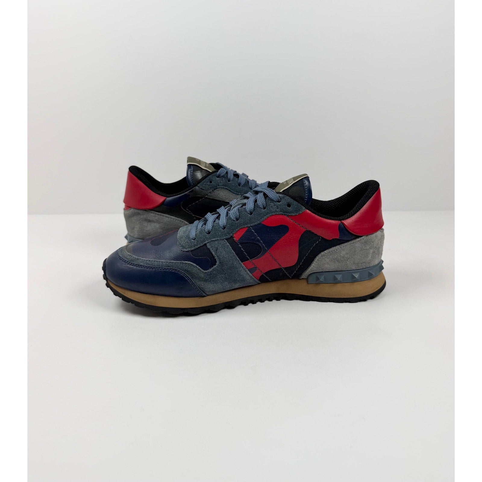 Size 9.5 - Valentino Garavani Rockrunner Marine Blue red