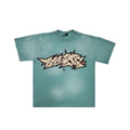 Size L - Hellstar Crack Print Faded Distressed Green NEW