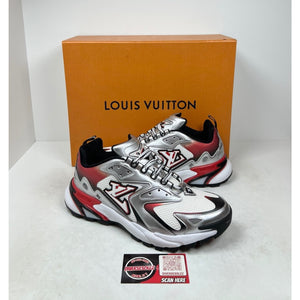 Size 6LV/7US - Louis Vuitton Runner Tatic Silver/Red