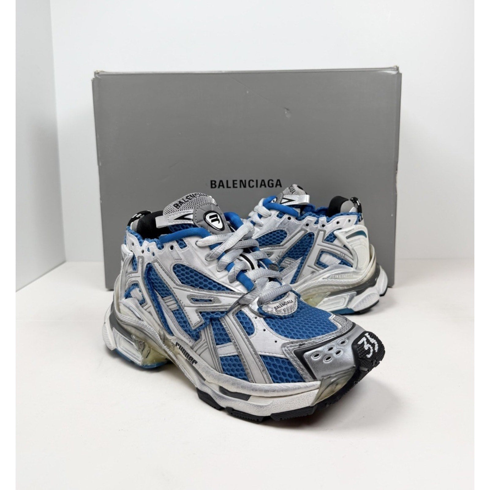 Size 35EU/5W - Balenciaga Runner Blue White NEW