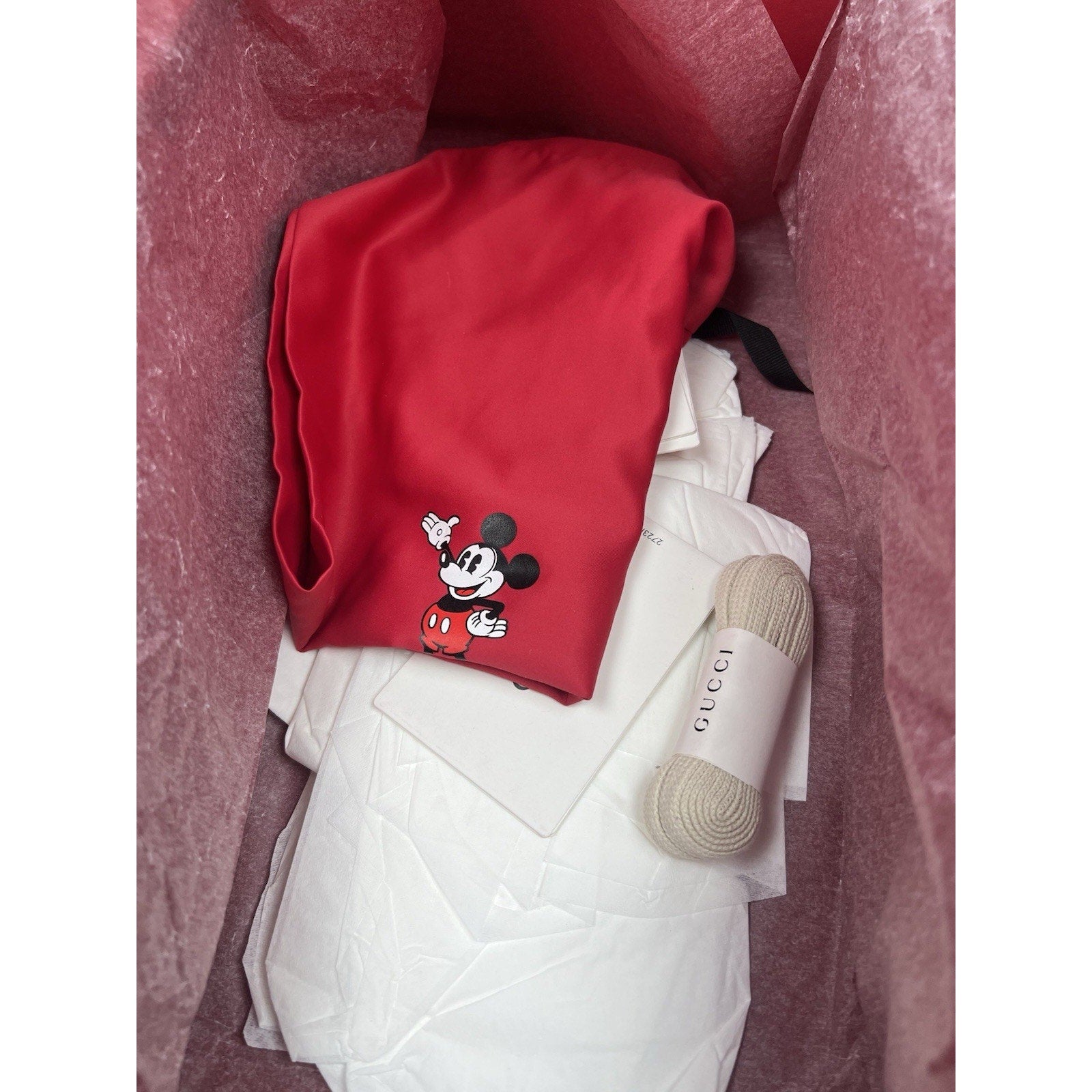 Size 8US - Gucci Ace x Disney “Mickey” Ivory Leather NEW