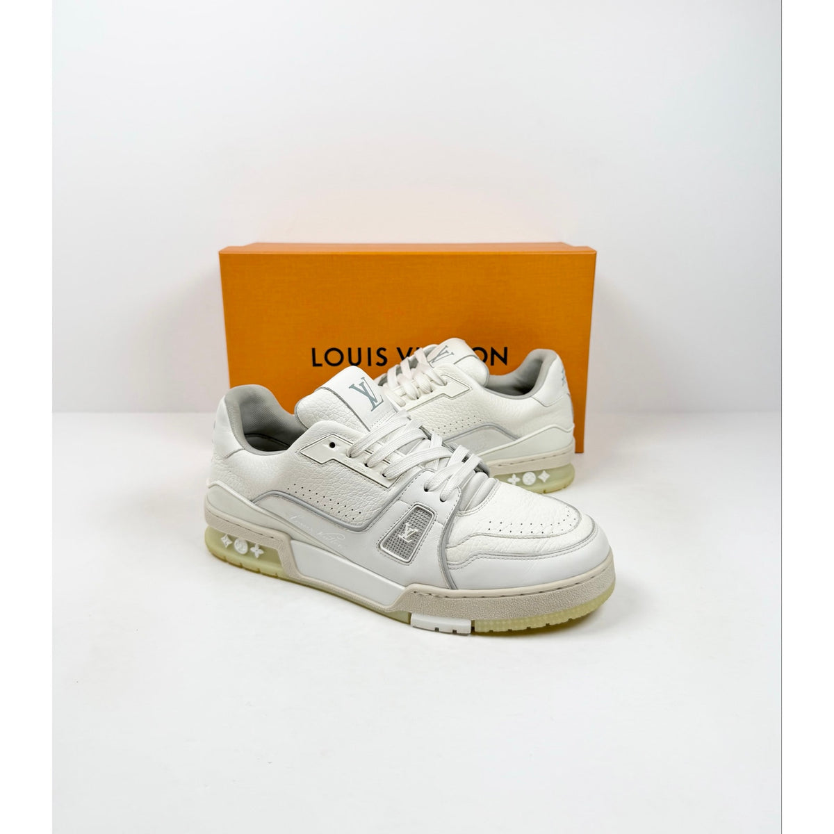 Size 7.5UK/8.5US - Louis Vuitton White Leather Trainers
