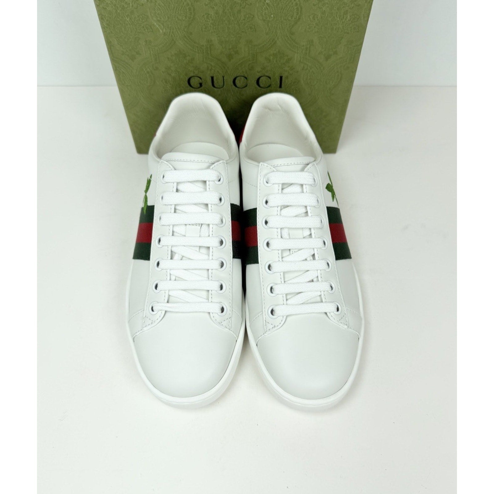 Size 4.5W - Gucci Ace Embroidered Cherry Leather NEW