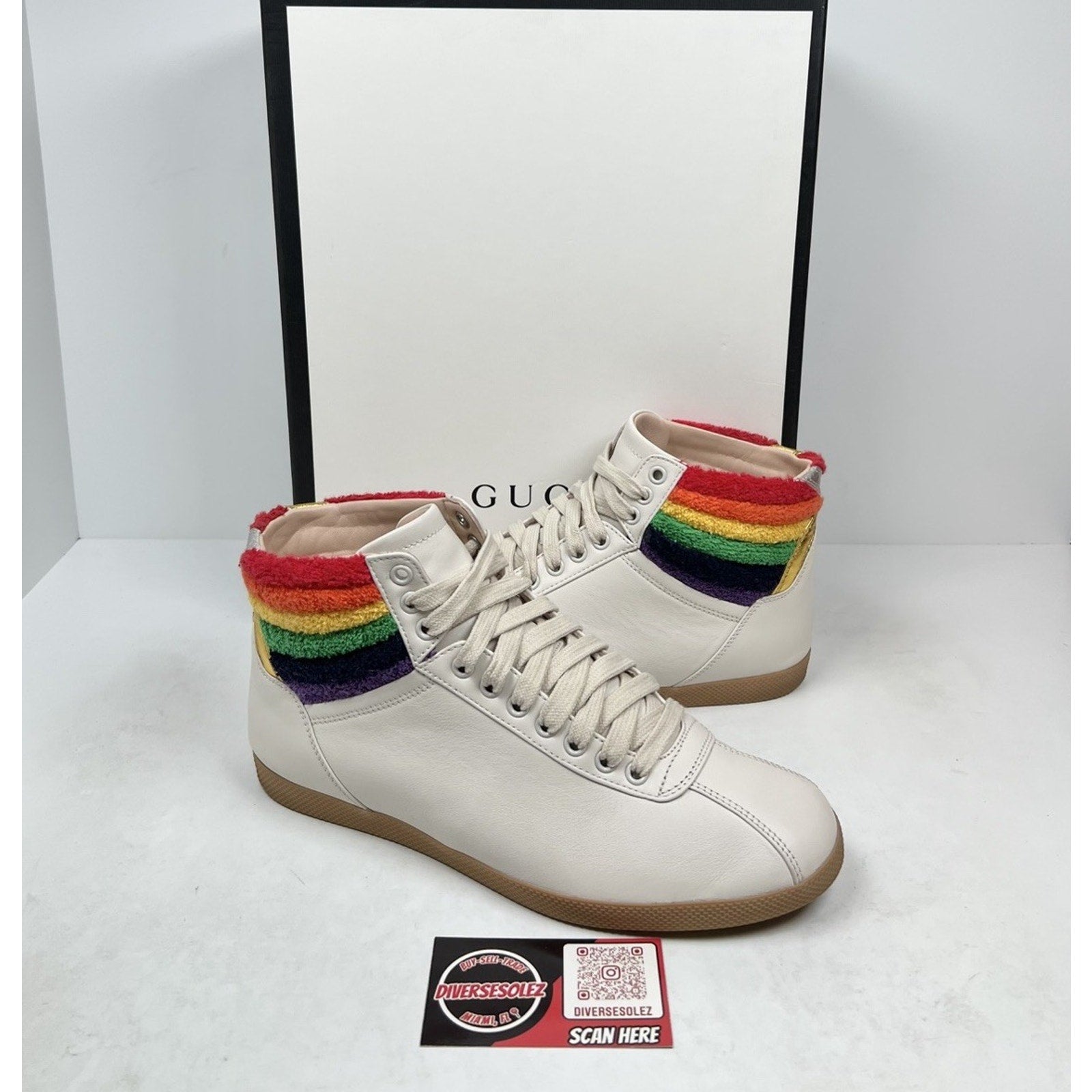 Size 7G/7.5US - Gucci Rainbow Collar Leather High
