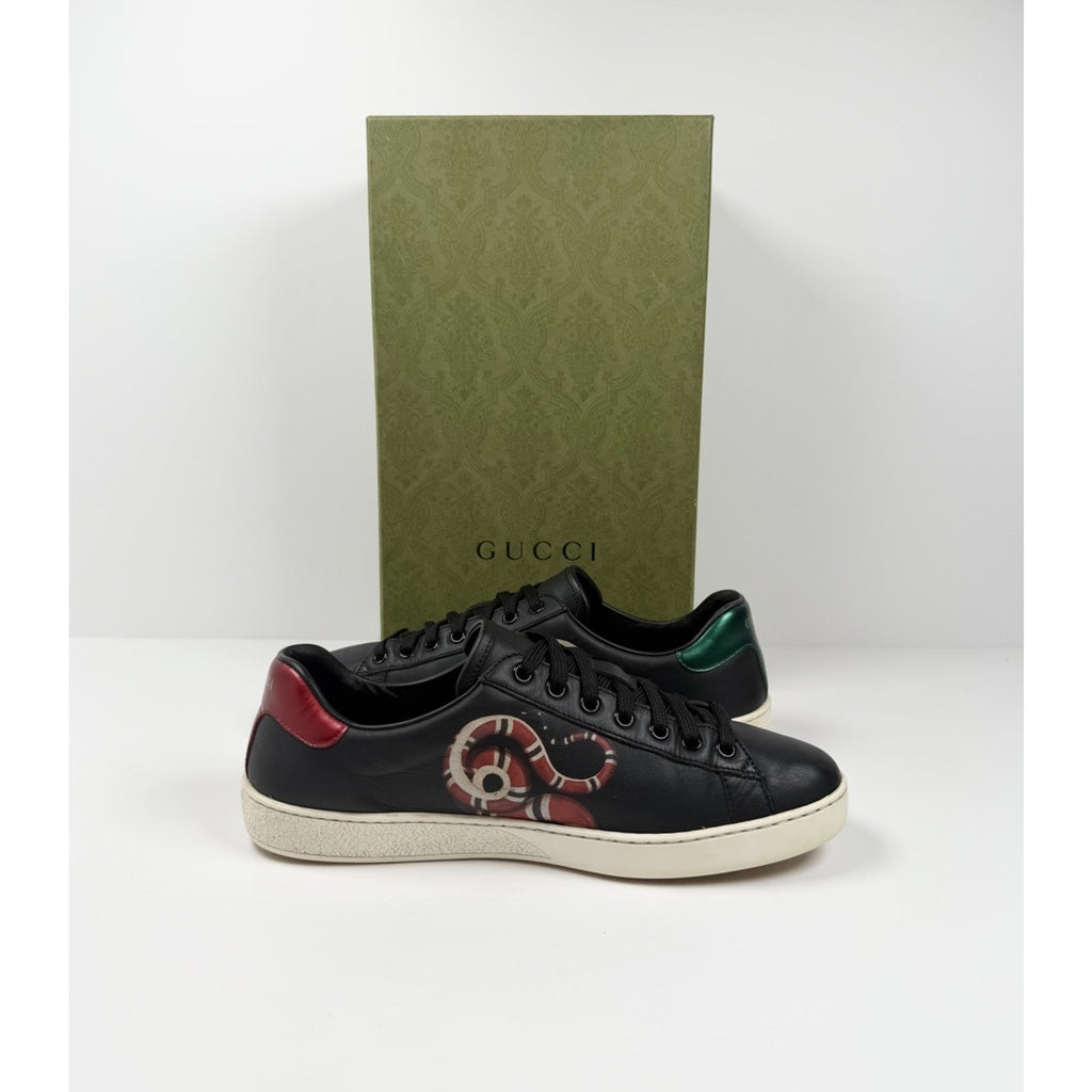Size 8US - Gucci Ace Kingsnake Leather Sneakers
