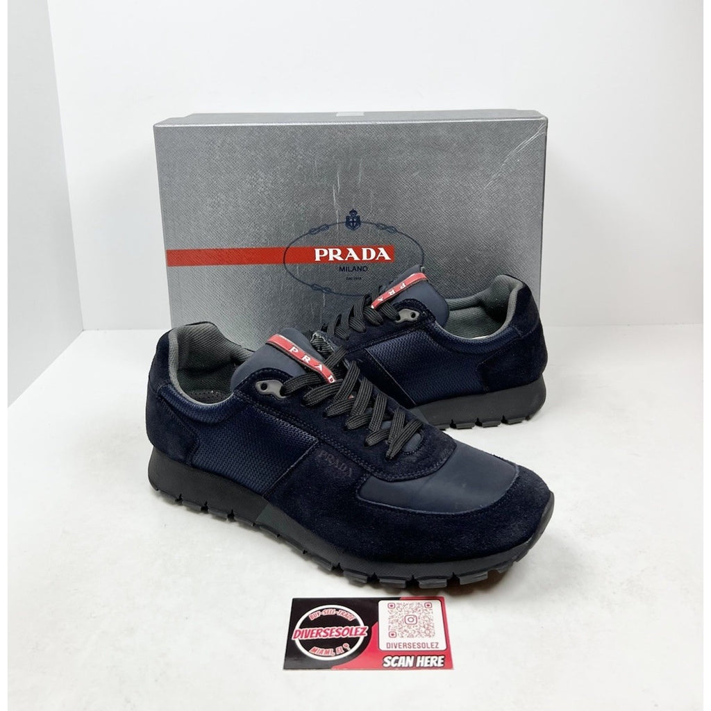 Size 9UK/10US - Prada Matchrace Blue Nylon Suede