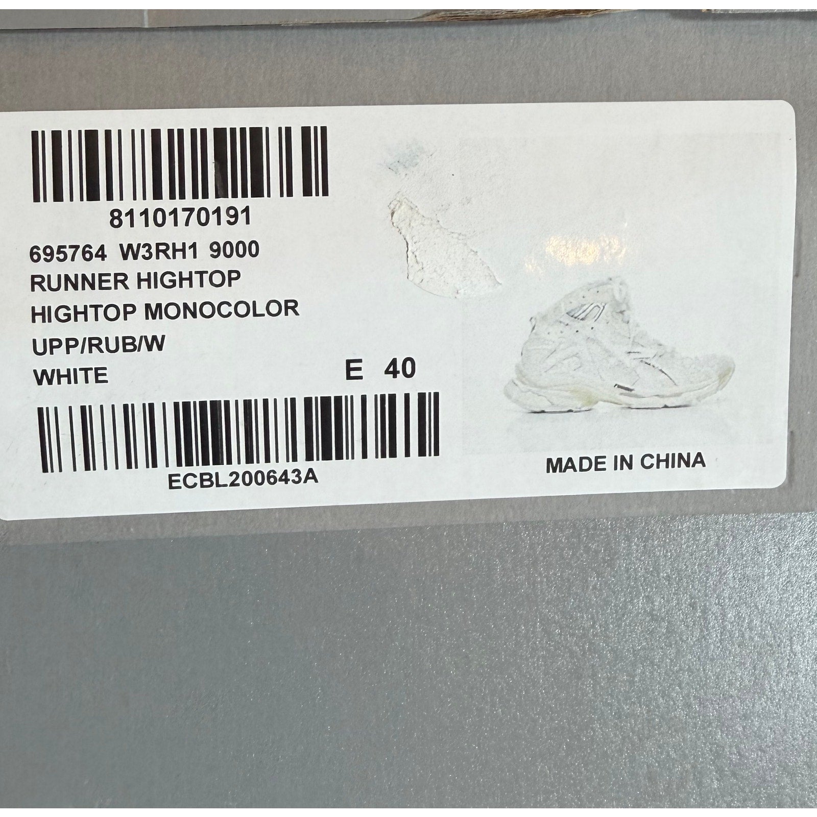 Size 40EU/7US - Balenciaga Runner Distressed High Top NEW