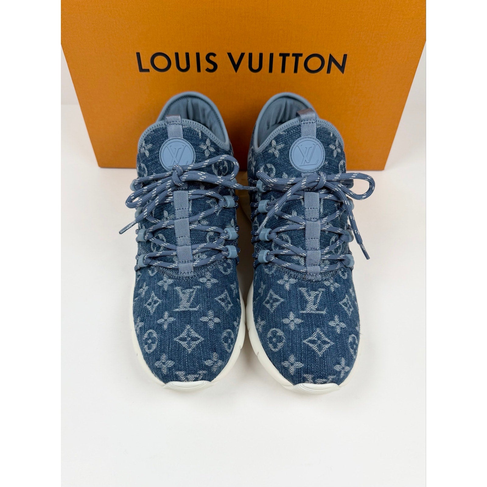 Size 7LV/8US - Louis Vuitton Denim Fastlane Sneakers NEW