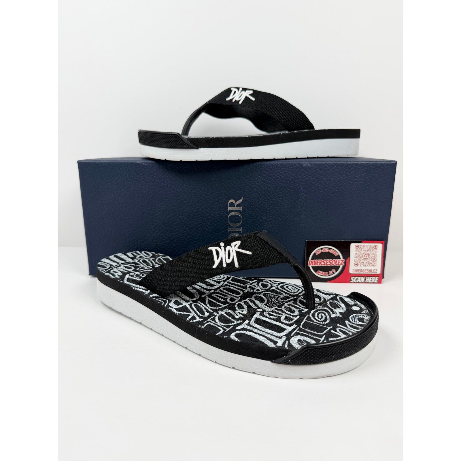 Size 41EU/8US - Dior x Shawn Stussy Flip Flops