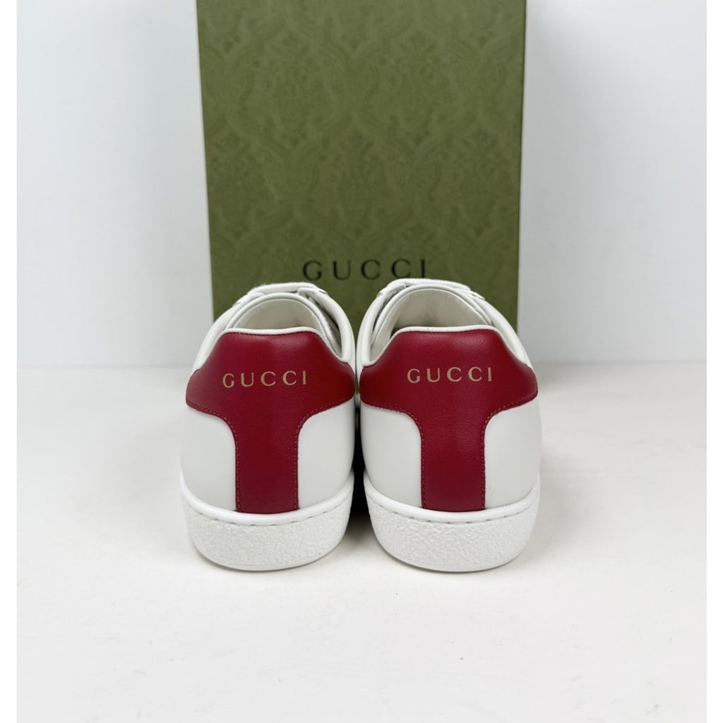 Size 4.5W - Gucci Ace Embroidered Cherry Leather NEW