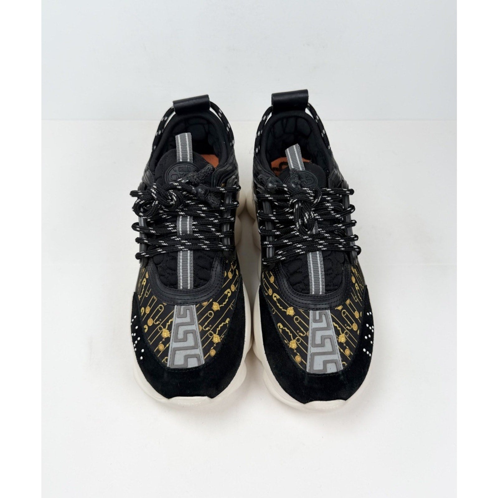 Size 40EU/7US - Versace Chain Reaction Black Sneakers🖤 RETAIL $1K!