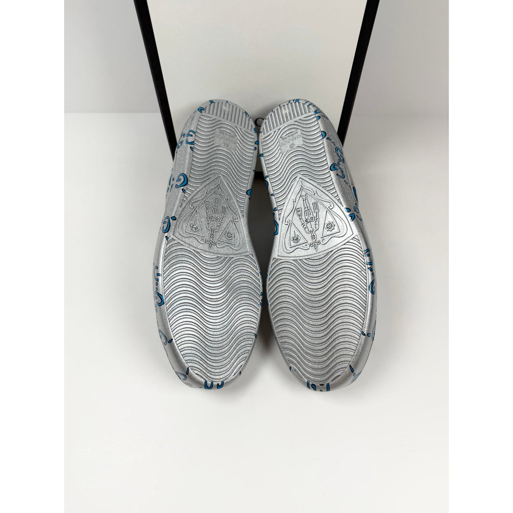 Size 8US - Gucci Ace GG Metallic Silver NEW